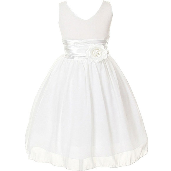BNY Corner Flower Girl Dress Tea Length - 100% Cotton, Sleeveless, Zipper Back, Made In USA - View #8